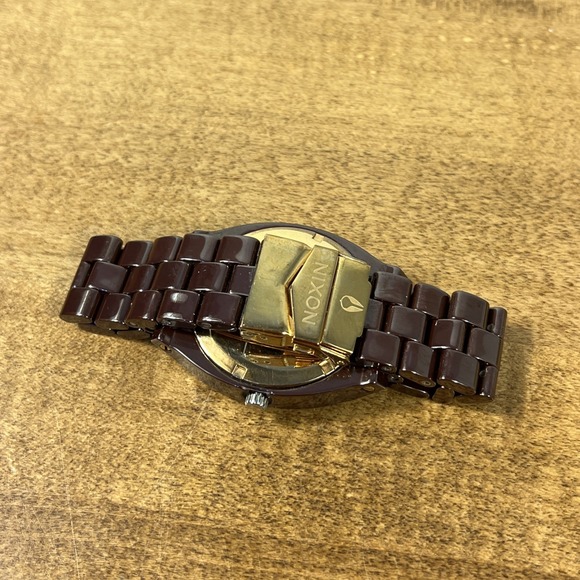 Nixon Men\'s The Time Teller Brown Ceramic‎ Quartz Watch - Untested Needs Battery main image 7